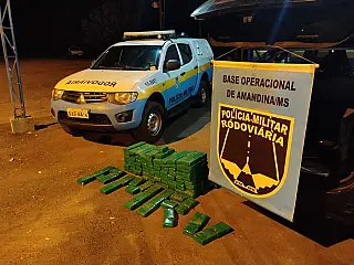 Ivinhema: PMR localiza mais de 100 kg de drogas em veículo que seguiria para SP
