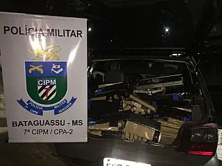 Bataguassu - Após perseguição, PM apreende carro abarrotado de maconha