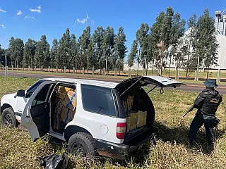 Homem é preso após fugir da polícia com quase uma tonelada de drogas na MS-164