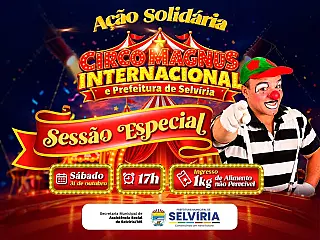 Circo Magnus promove ação solidária com troca de ingresso por alimentos em Selvíria