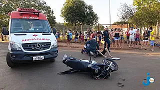 Colisão entre Carro e Moto Deixa Jovem Ferido em Sidrolândia