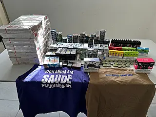 Fiscalização apreende produtos proibidos em tabacarias de Paranaíba
