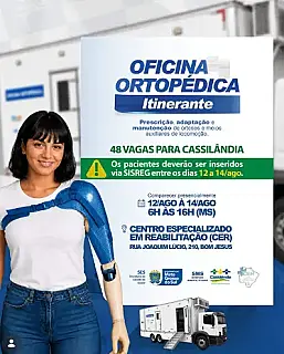 Cassilândia recebe Oficina Ortopédica Itinerante com 48 vagas