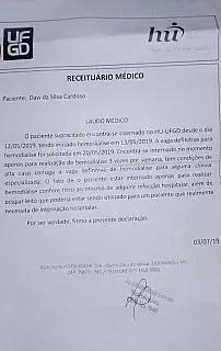 Família de Ivinhema pede ajuda para conseguir vaga de hemodiálise para paciente.