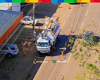 Concessionária realiza manutenção em rede elétrica após falhas no fornecimento em Sidrolândia