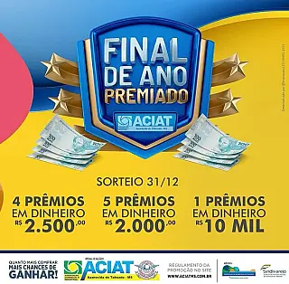 Promoção "Final de Ano Premiado" sorteará R$ 30 mil em prêmios em dinheiro