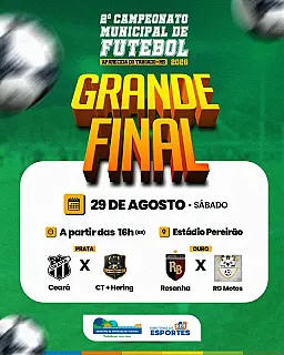 Finais do Campeonato Municipal de Futebol prometem emoção no Pereirão