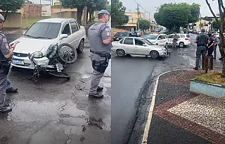Adolescente fica ferido em colisão entre bicicleta elétrica e carro em Santa Fé do Sul